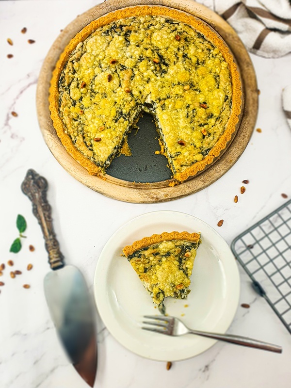 Vegan Recipes Cacao-Shamaness Vegan Spinach and Cashew Cheese Quiche