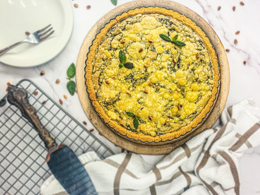 Vegan Recipes Cacao-Shamaness Vegan Spinach and Cashew Cheese Quiche