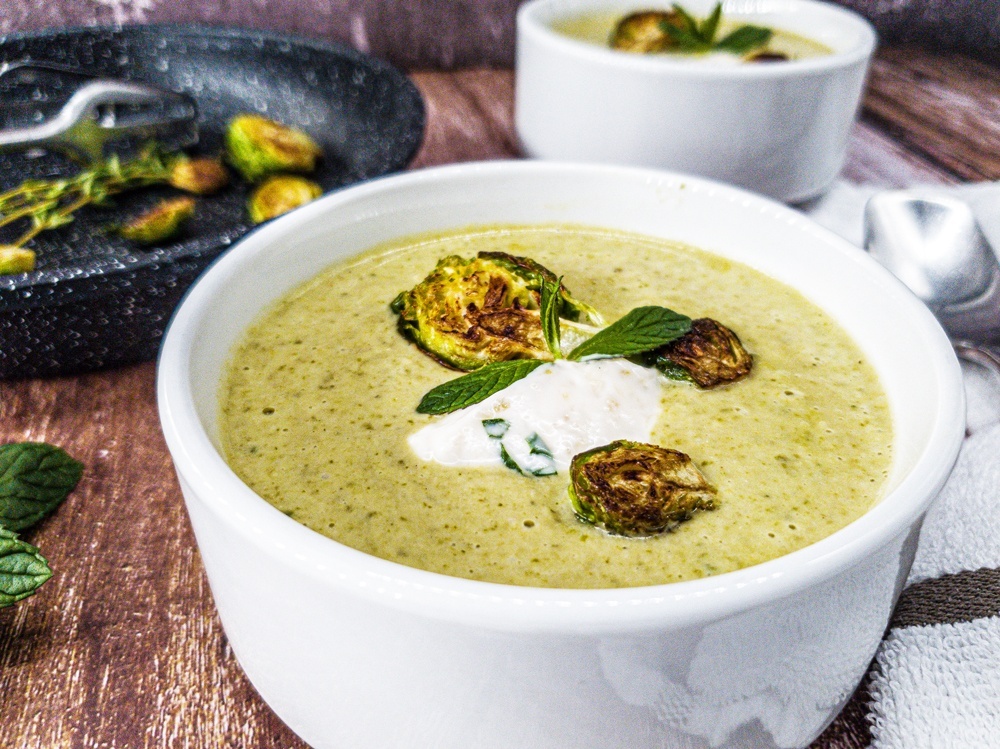 Vegan Recipes Cacao-Shamaness Vegan Cream Of Brussels Sprouts Soup With Vegan Almond Ricotta