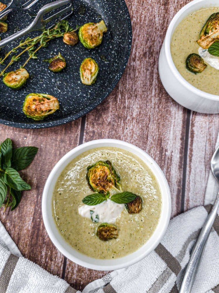 Vegan Recipes Cacao-Shamaness Vegan Cream Of Brussels Sprouts Soup With Vegan Almond Ricotta