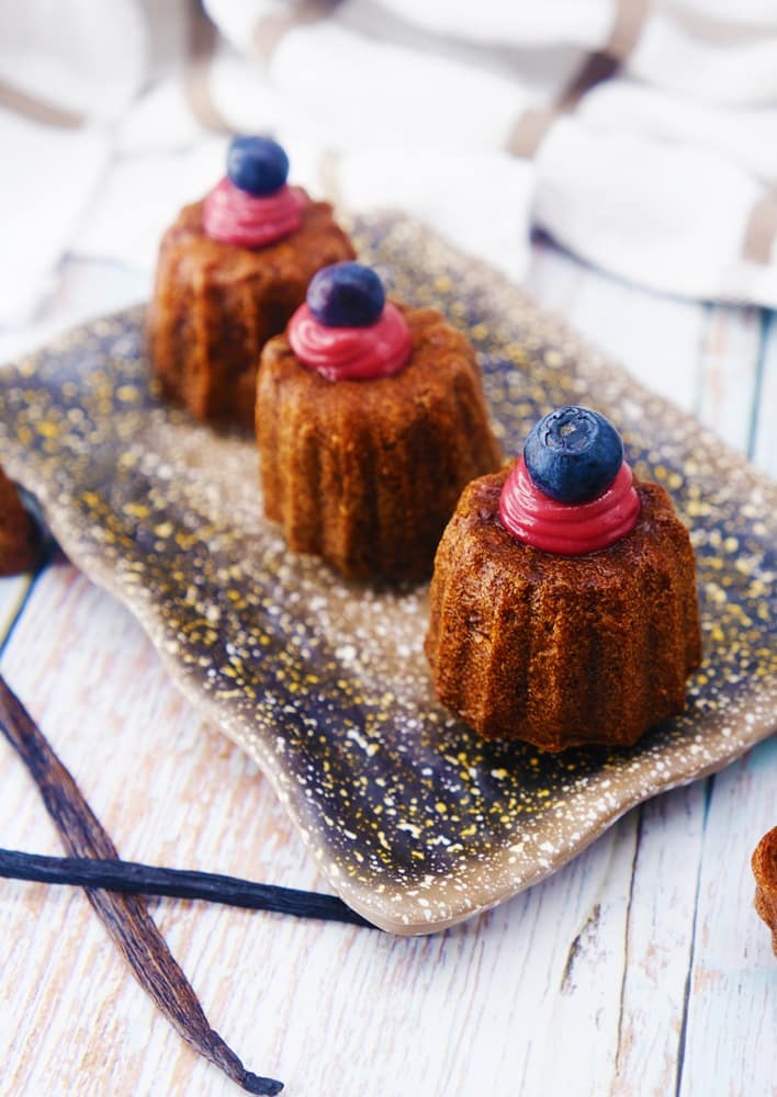 Vegan Recipes Cacao-Shamaness Vegan Canelé with Raspberry Chocolate Ganache