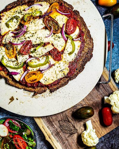 Vegan Recipes Cacao-Shamaness GF Vegan Cauliflower Pizza Crust